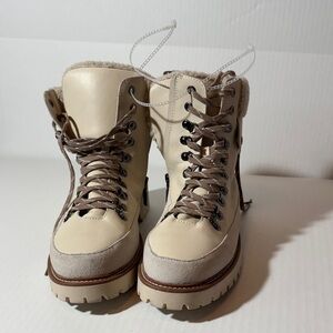 Blondo Beige Lace-Up Boots for Women